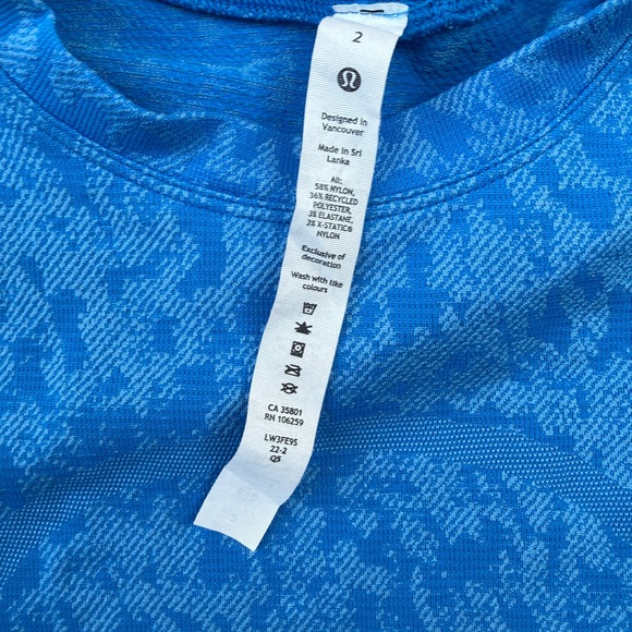 Lululemon Swiftly Relaxed Blue Cheetah Print Long Sleeve Shirt - Picture 2 of 3